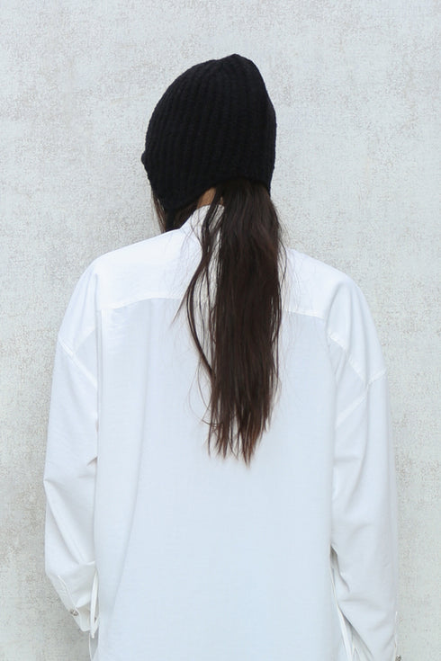 DRAW CODE FLIGHT KNIT CAP -BLACK-